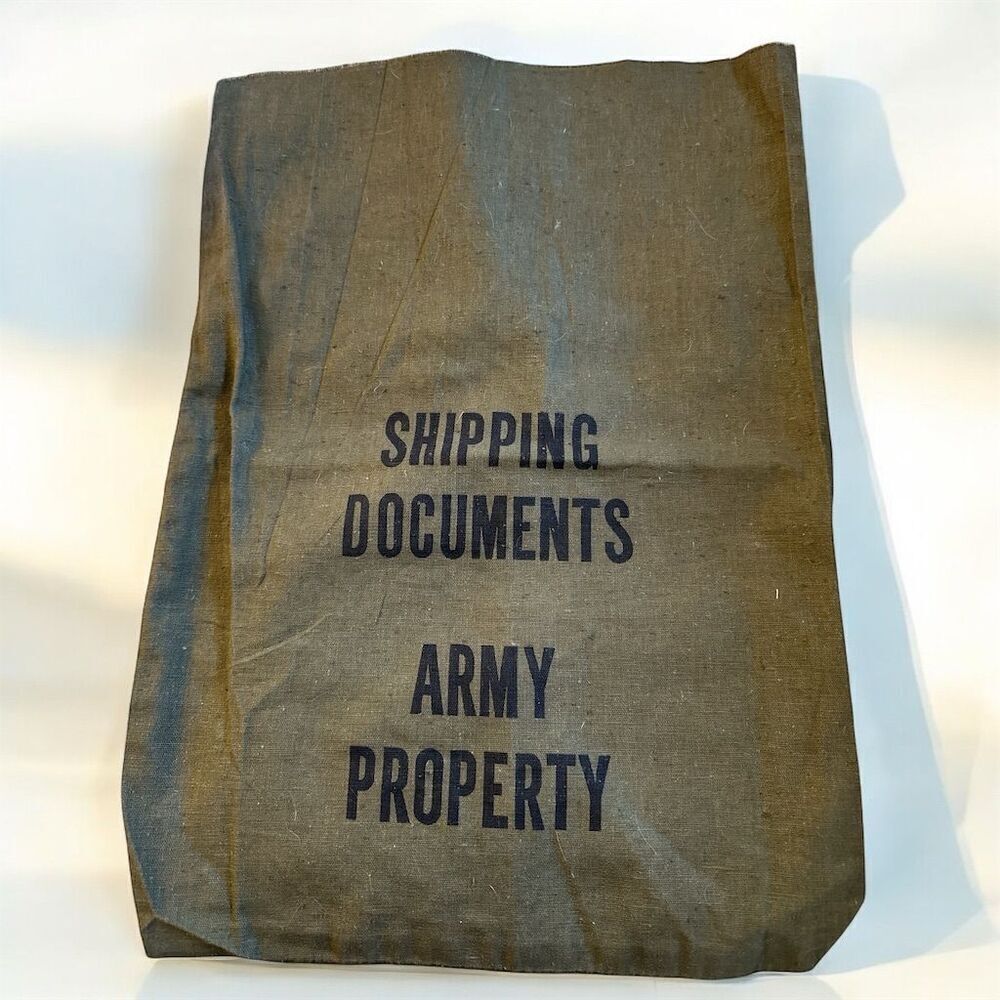 Vintage Military Army Property Bag Shipping Documents 1900-1940 Original